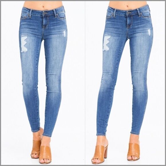 Body Sculpt Slimming Distressed Skinny Jeans - Picture 3 of 4